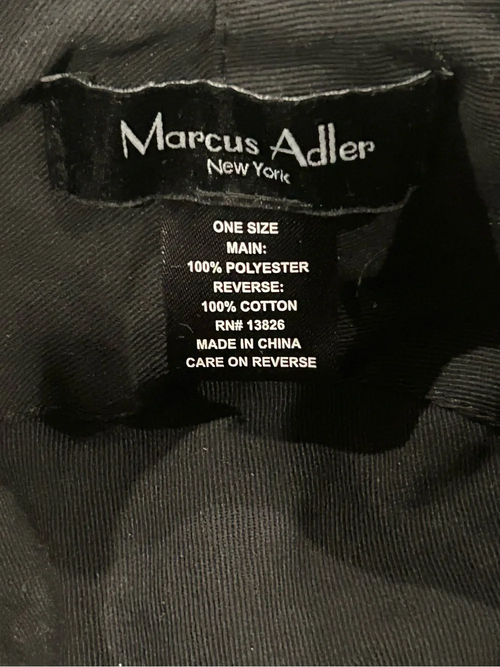 Bucket hat floral print black& yellow flowers on white Marcus Adler one size
